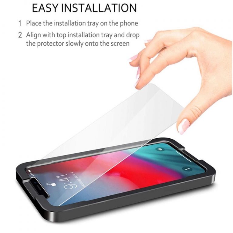 Easy Installation Applicator Frame tempered glass screen protector for iphone 12 x xs xr xs max