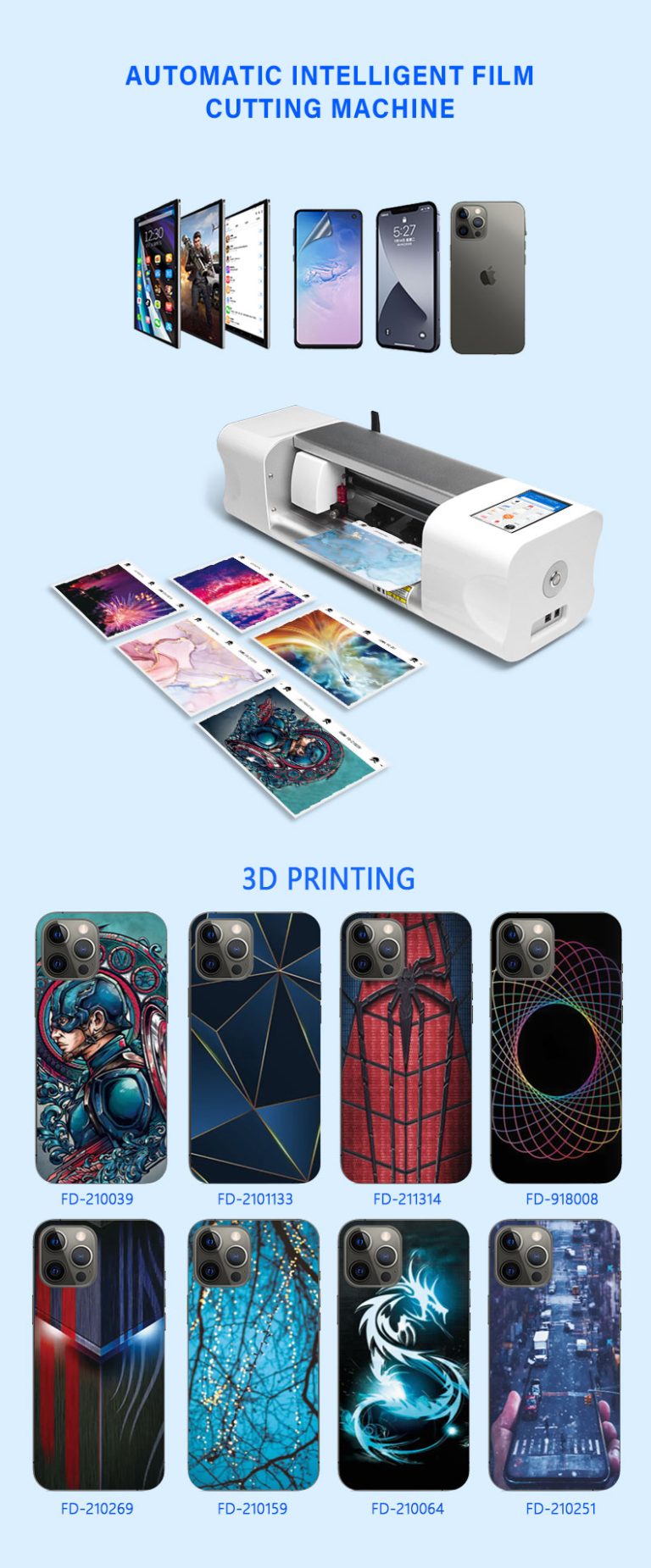 Intelligent TPU film cutter machine hydrogel auto cover cell mobile